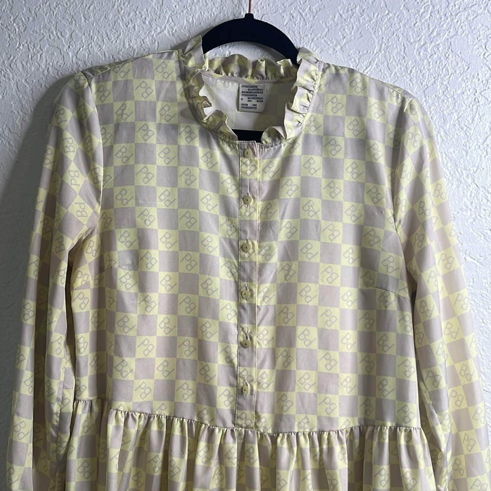 Baum und Pferdgarten Checkered Geometric Logo Midi Dress 38 (US 6) - Picture 3 of 8